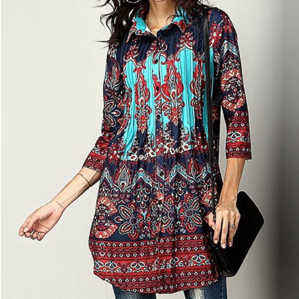 Global Boho Style Pattern Tunic